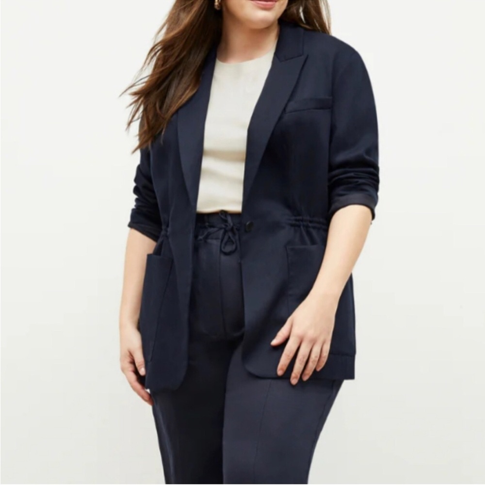 MM LaFleur Hyo Jacket Navy Everyday Twill Night Size 12 Drawstring